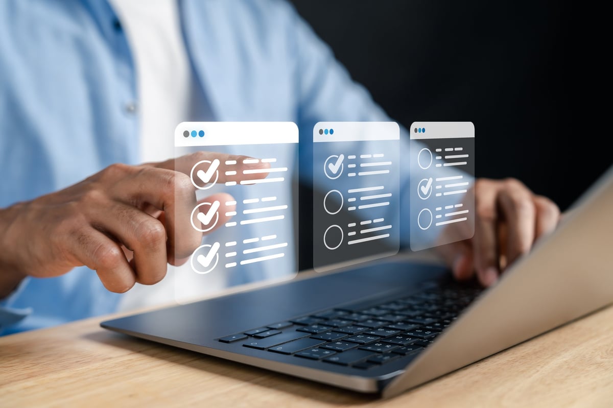 Digital checklist confirming a completed website task list